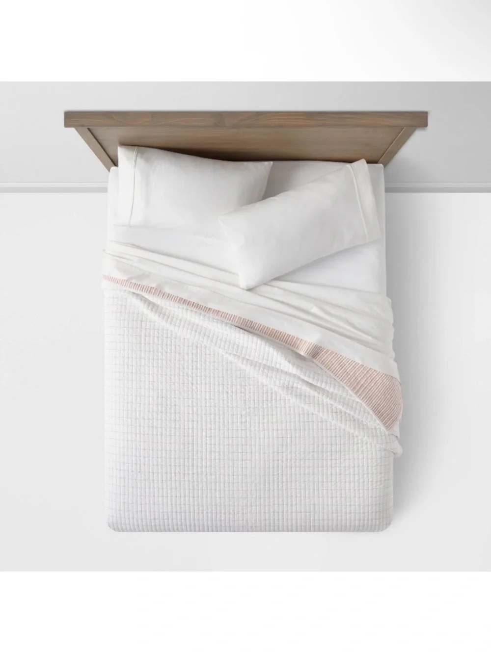 King Reversible Cotton Stripe Quilt Terracotta - Threshold